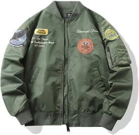 HARGLESMAN Men's Lightweight Warm Bomber Jacket with Zipper Pockets(S-3XL)