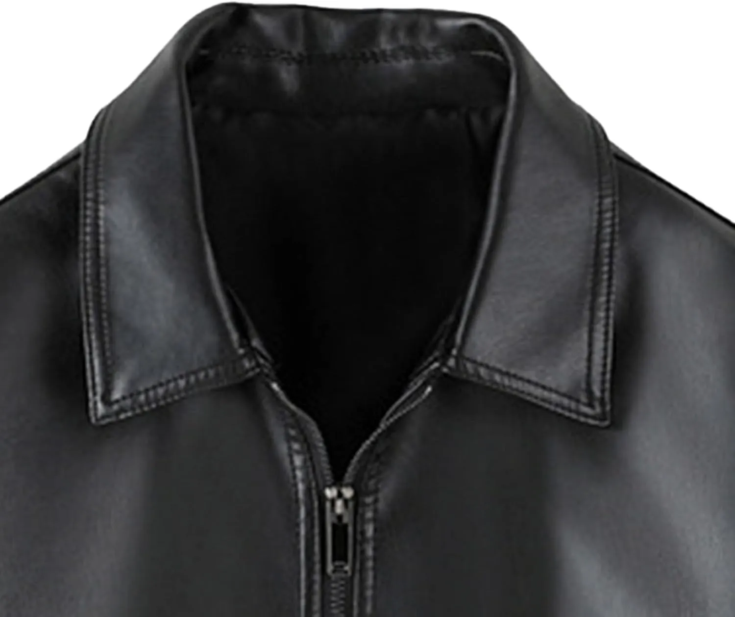 Maiyifu-GJ Mens Leather Jackets Windbreaker Casual Slim Fit Faux Leather Jacket Spring Fall Lightweight Motorcycle Biker Coat