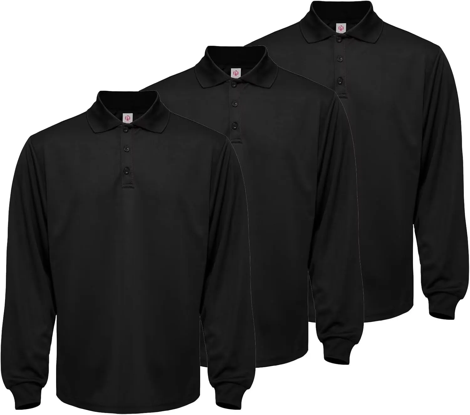 Men's Long Sleeve Polo T-Shirt Gym Pack Tactical Golf Shirts Moisture Wicking Quick Dry Shirts UPF 50 