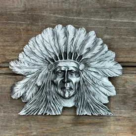 Pewter Sitting Bull Indiana Metal Craft Belt Buckle