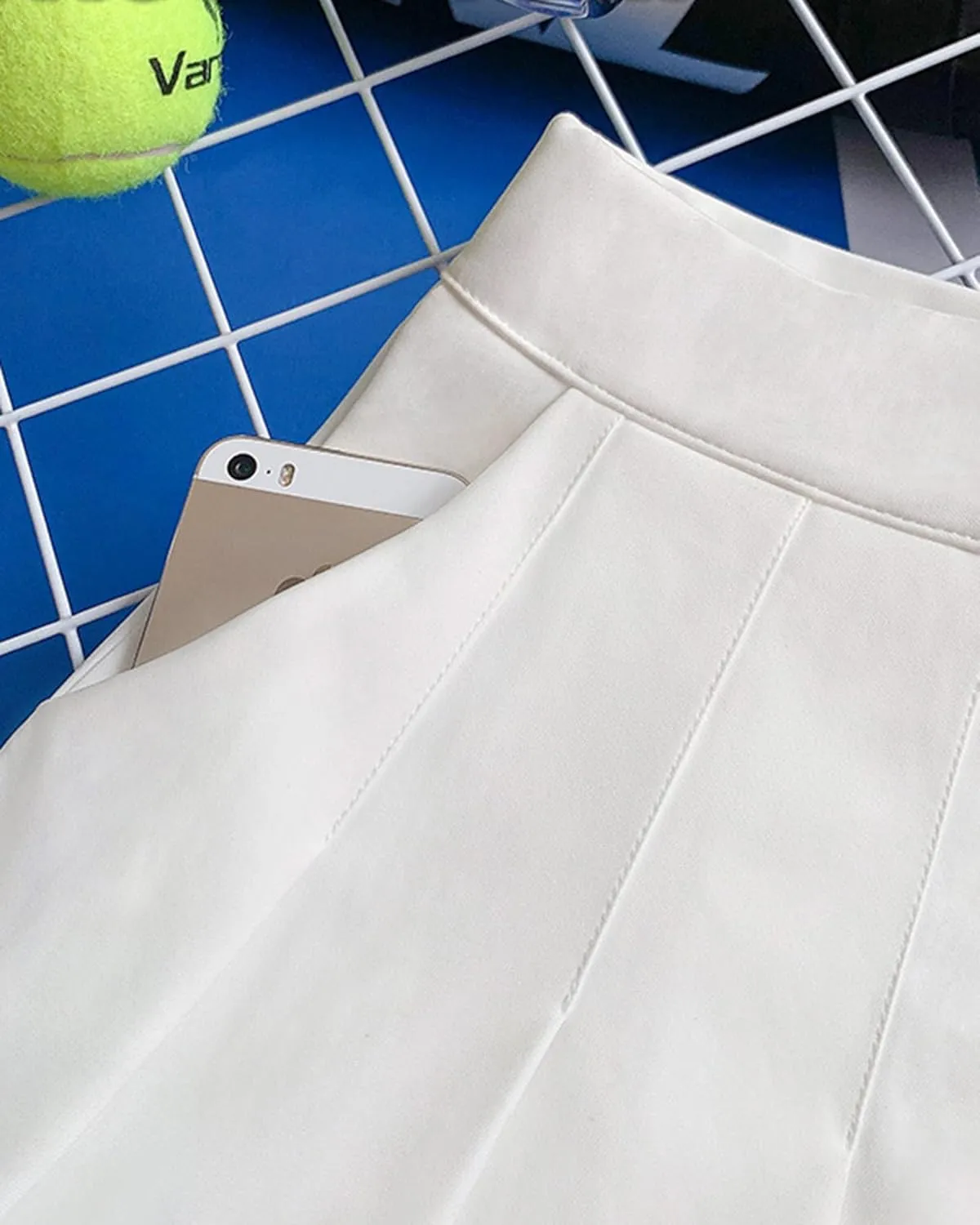 SCKTOO Womens Girl High Waisted Pleated Tennis Skirt School A-Line Skater Skirts with Lining Shorts