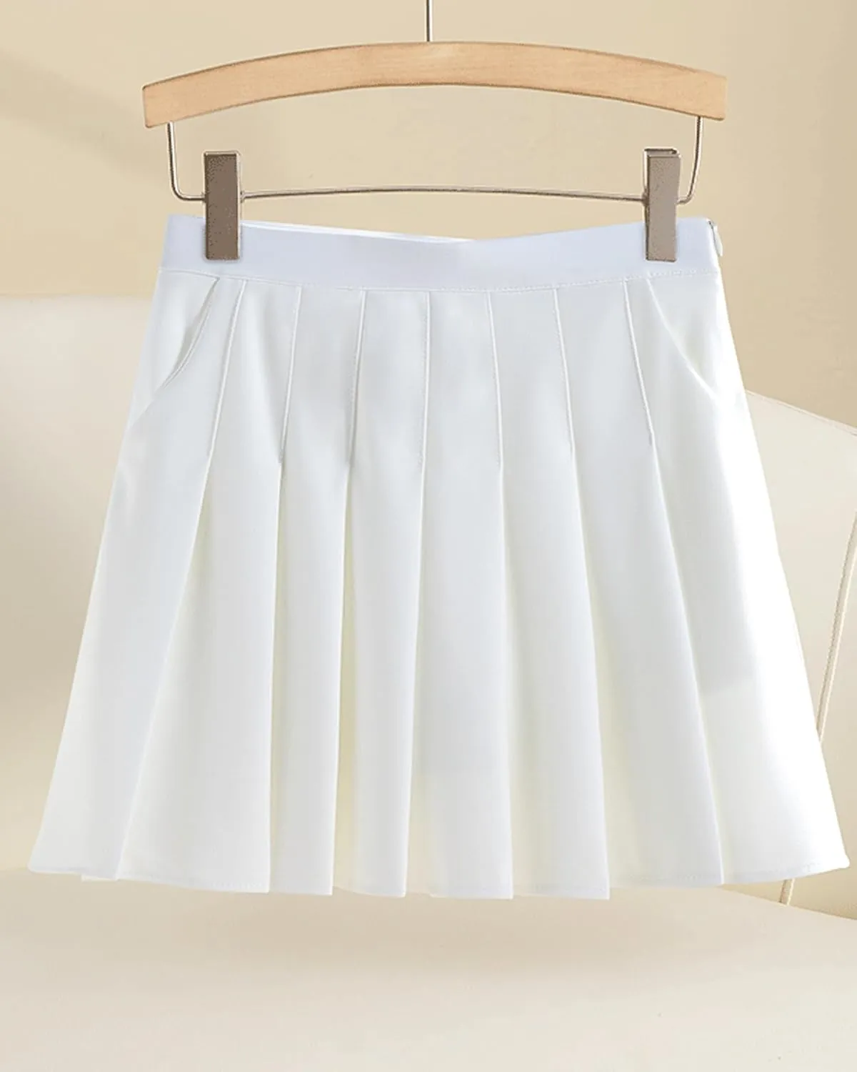 SCKTOO Womens Girl High Waisted Pleated Tennis Skirt School A-Line Skater Skirts with Lining Shorts