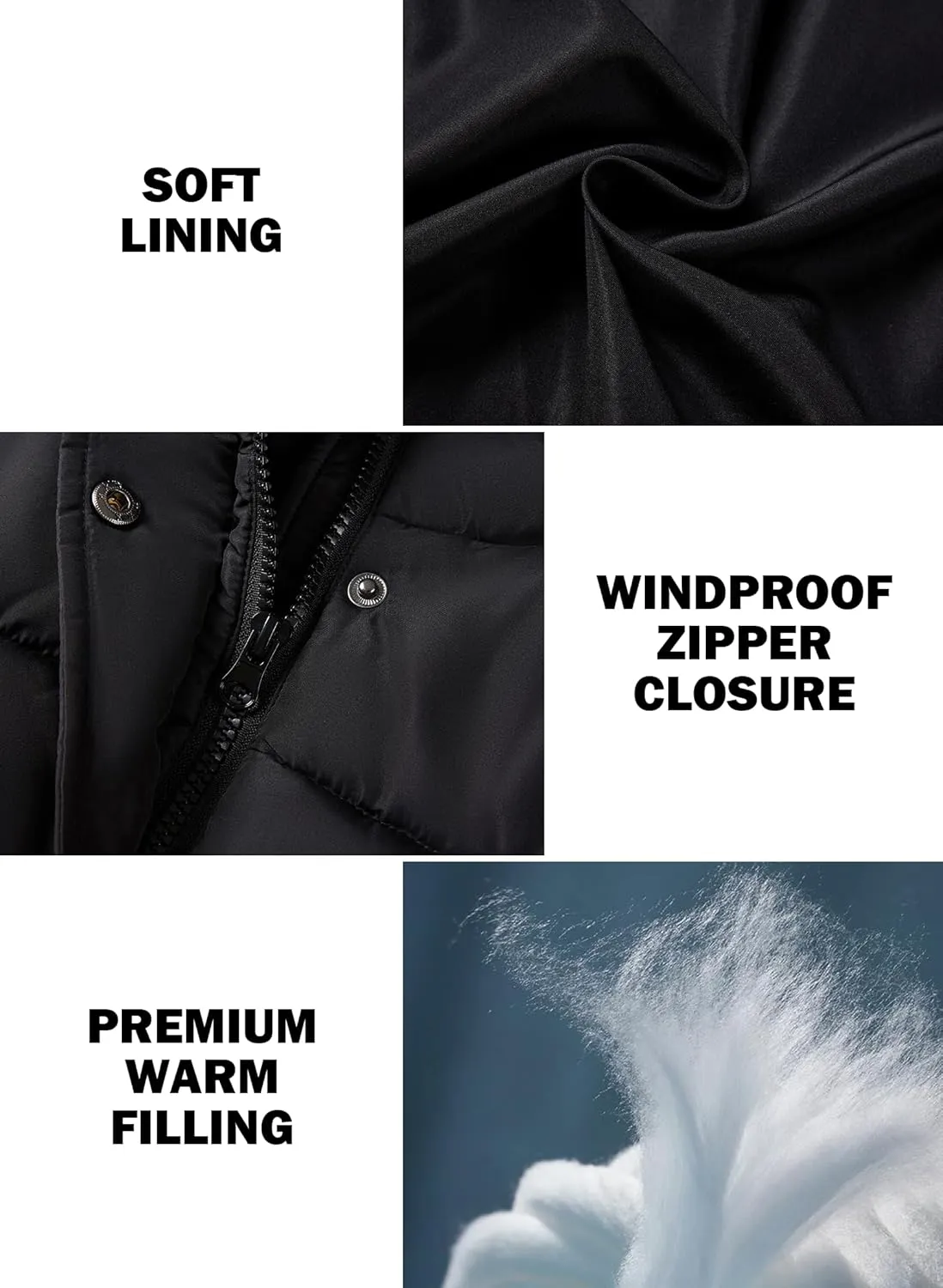 SOLOCOTE Kids' Winter Coat Water Repellent Windbreak Heavyweight Quilted Puffer Parka Jacket Outerwear for Boys Girls