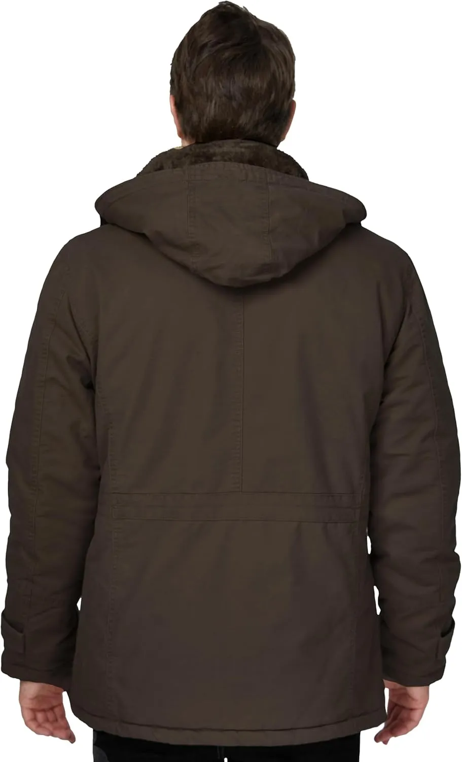 WenVen Men's Winter Thicken Cotton Parka Jacket Warm Coat with Removable Hood