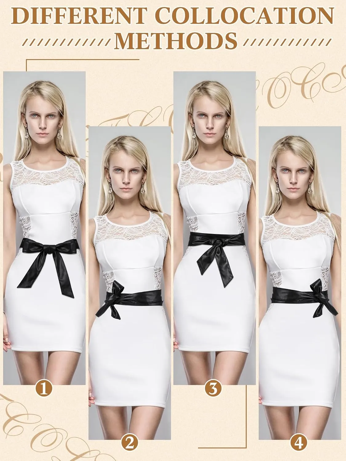Women Leather Wrap Belt Obi Waist Fashion Tie Belt PU Sash for Dress Coat 1.85 Wide
