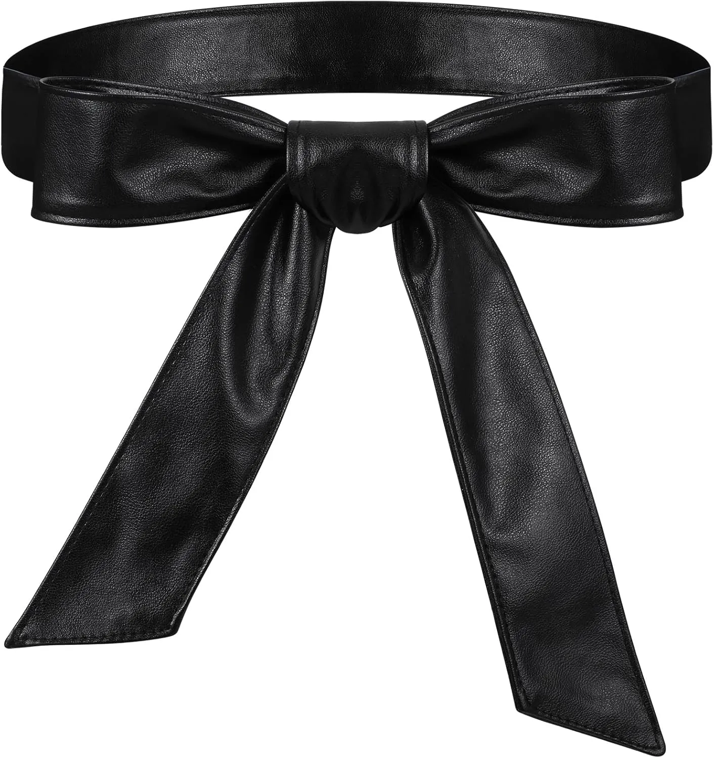 Women Leather Wrap Belt Obi Waist Fashion Tie Belt PU Sash for Dress Coat 1.85 Wide