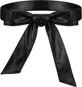 Women Leather Wrap Belt Obi Waist Fashion Tie Belt PU Sash for Dress Coat 1.85 Wide