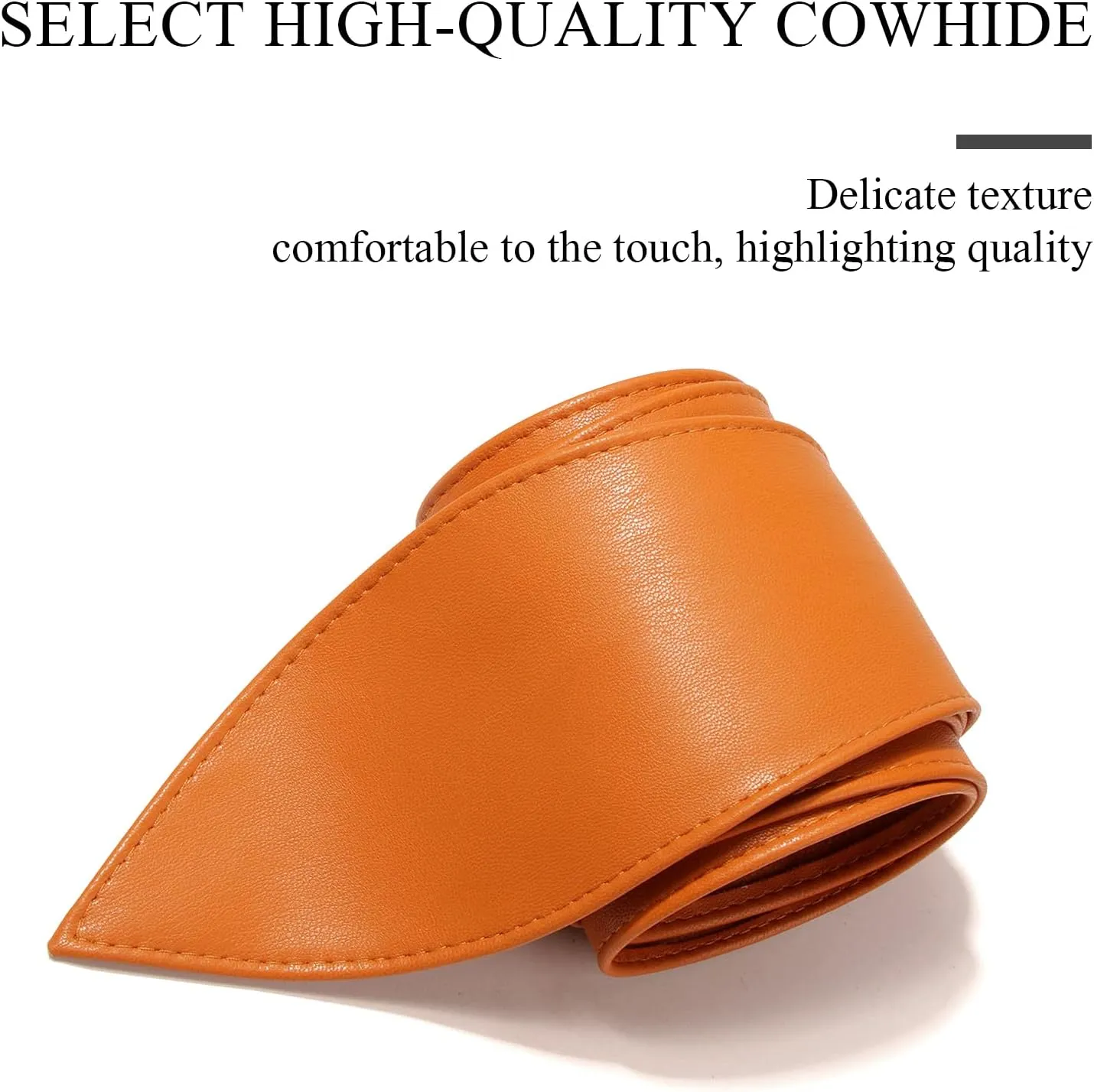 Women Obi Belt Wide Cinch Belt Soft PU Leather Tie Up Wrap Around Waist Belt Knotted Waistband Corset Belt For Dress