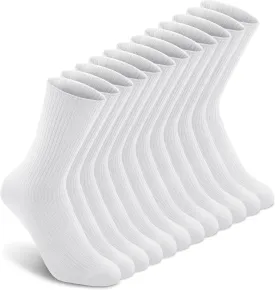 YSense 6 Pairs Women's Crew Socks Cute Aesthetic Cotton Neutral Slouch Socks for Athletic, Boot, Casual Girls