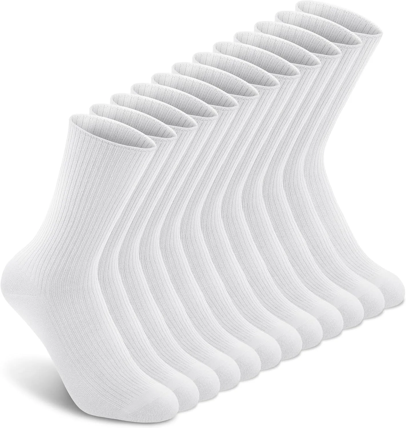 YSense 6 Pairs Women's Crew Socks Cute Aesthetic Cotton Neutral Slouch Socks for Athletic, Boot, Casual Girls